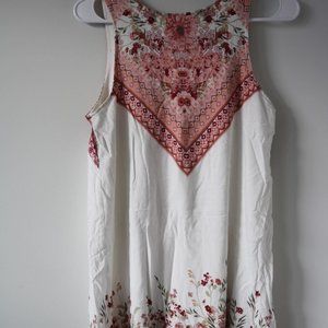 Pink and White Floral Design Dress